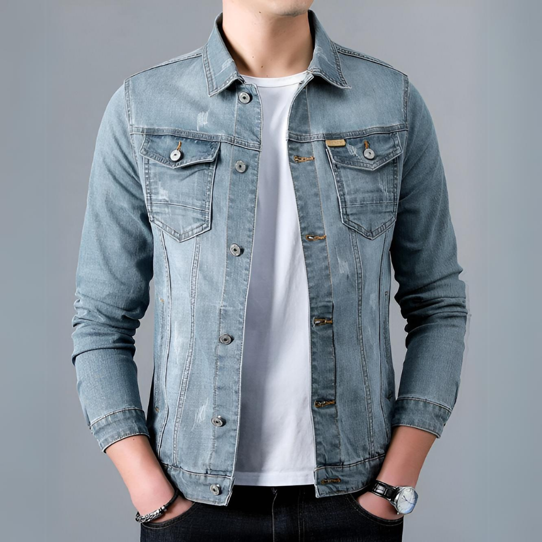 Krohn-e | Klassisch Herren Denim Jacke