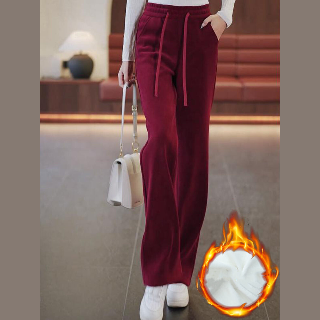 Damenshorts Lylia: Gerade Hose mit weiten Beinen und Kordelzug