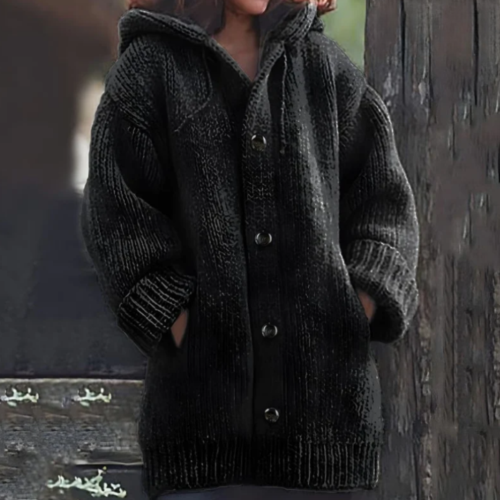 Krohn-e | Gestrickte Damenjacke Mit Kapuze