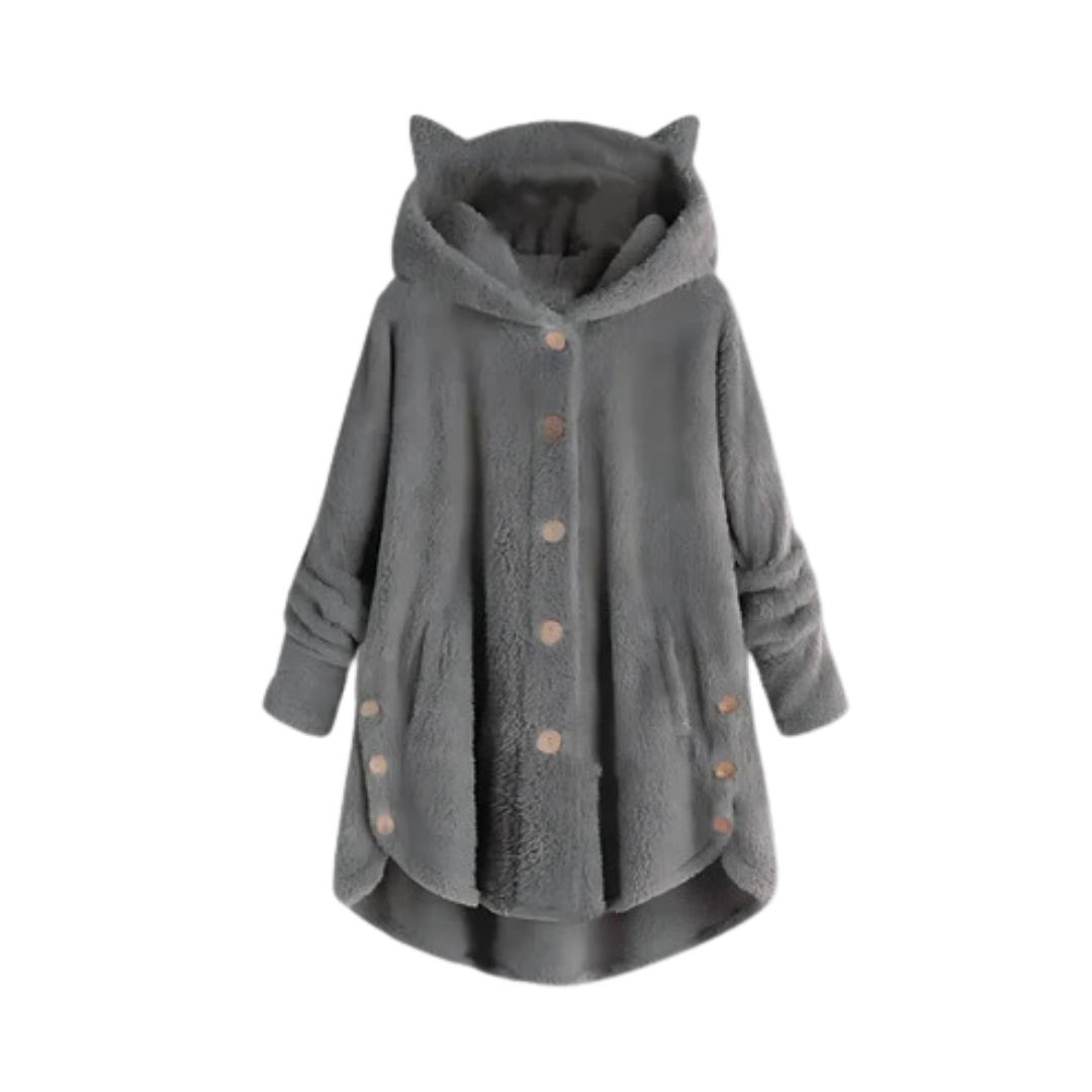 Fudus Damen Kapuzenpullover mit Katzenohren: Spielerisches Design und weicher Stoff