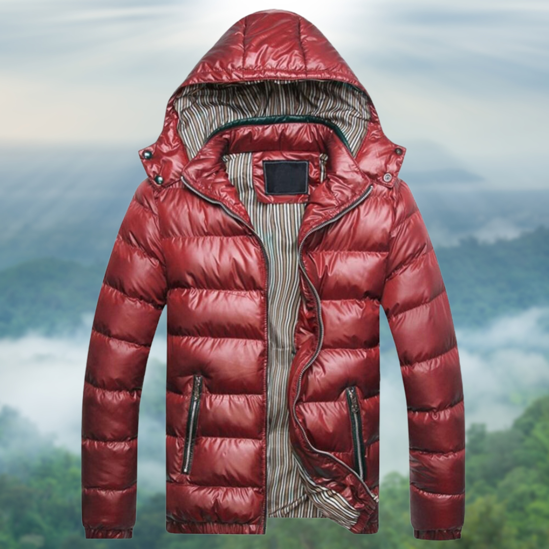 Herren Winterjacke mit Kapuze und Taschen