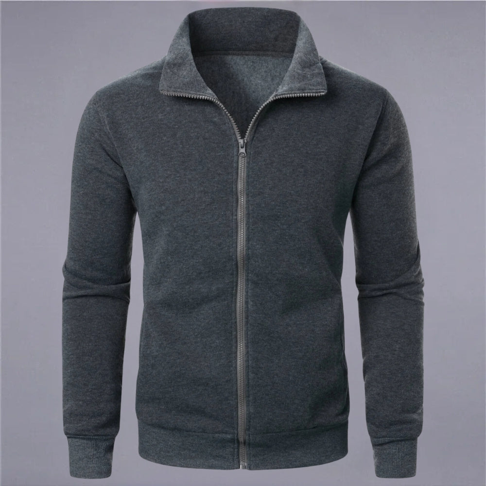 Krohn-e | Klassisches Sweatshirt mit Reißverschluss Baumwollmischung Komfort und Stil