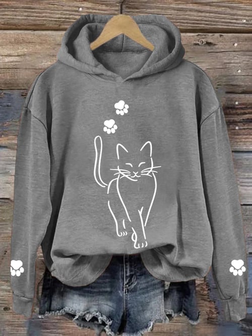 Niedlicher Damen-Katzen-Kapuzenpullover von Fudus
