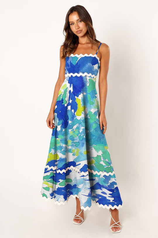 Fudus Einfarbiges Spitzen-Trägeroberteil-Kleid