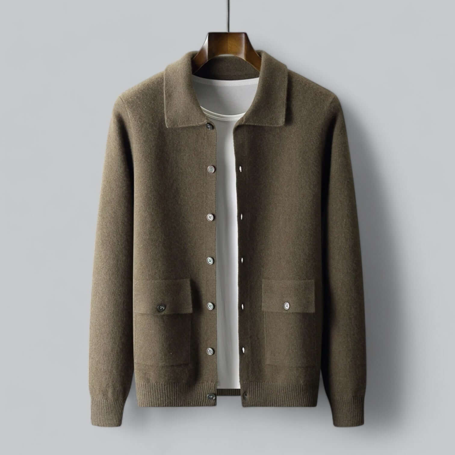 Krohn-e | Herren Kaschmir-Mischung Cardigan Jacke