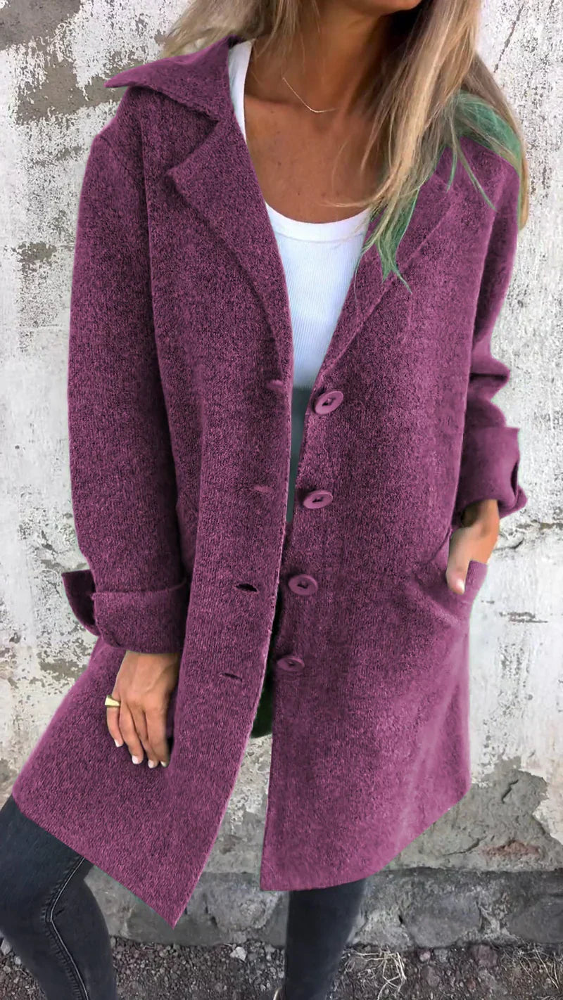 Krohn-e | Lässige Lange Jacke mit Umschlag