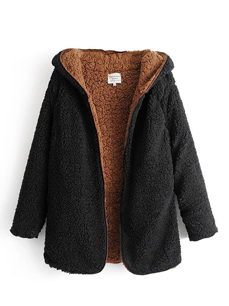 Krohn-e | Flauschiger Teddy Mantel