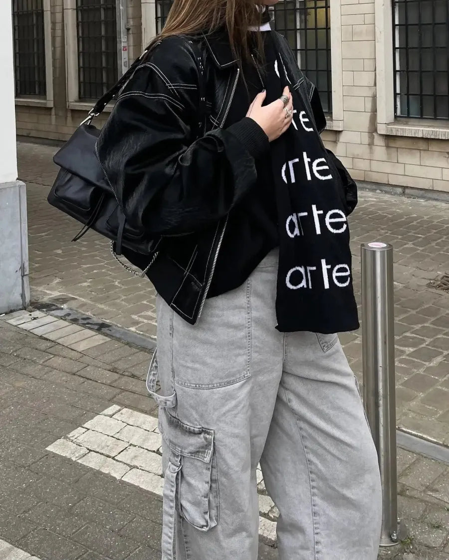 Große Lederjacke Poiveira