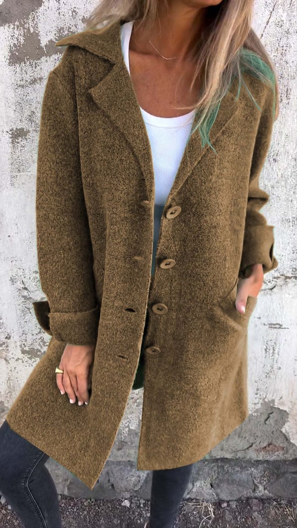 Krohn-e | Langer Eleganter Casual-Mantel mit Praktischen Taschen