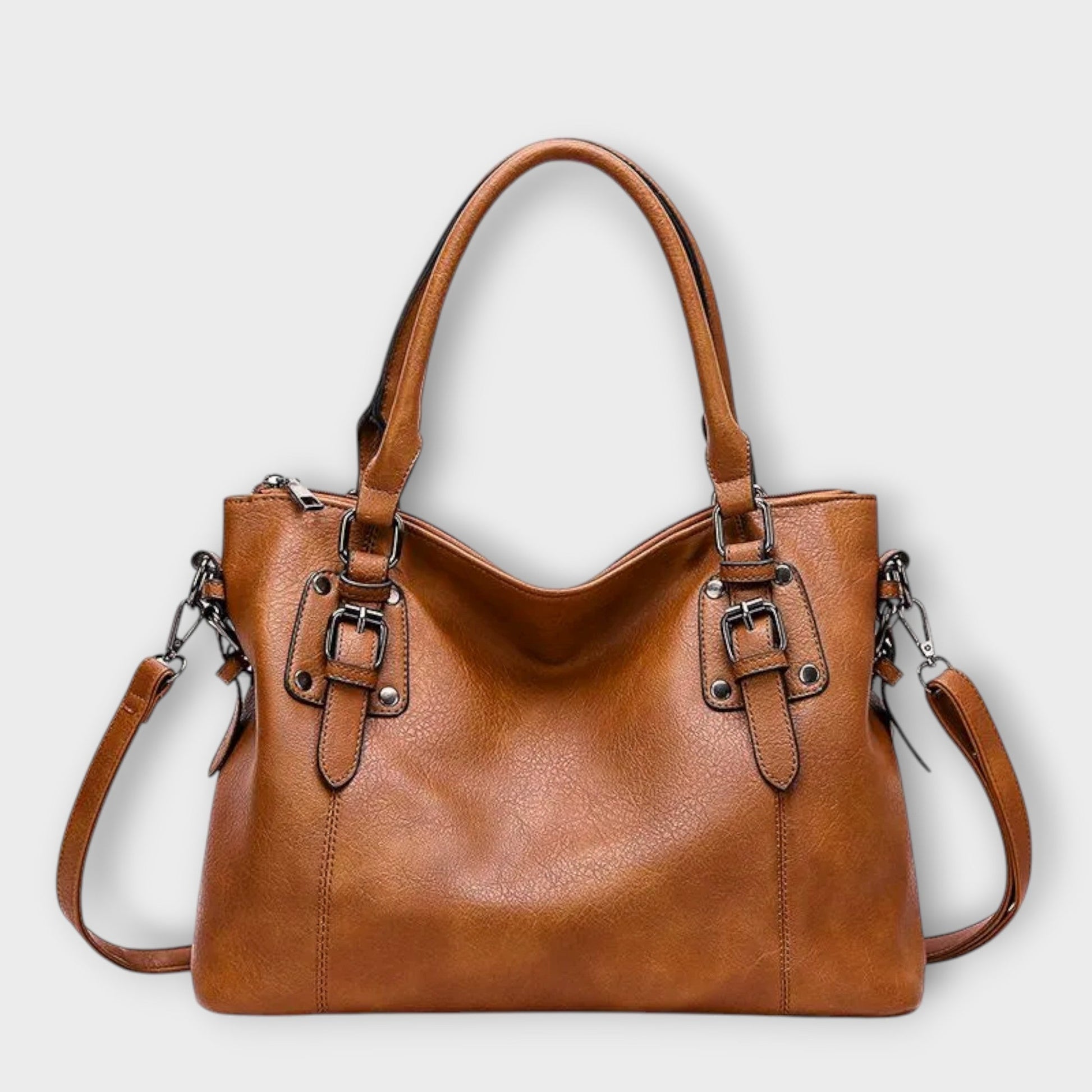 KROHN-E Damen Handtasche Strukturiert Schwarz