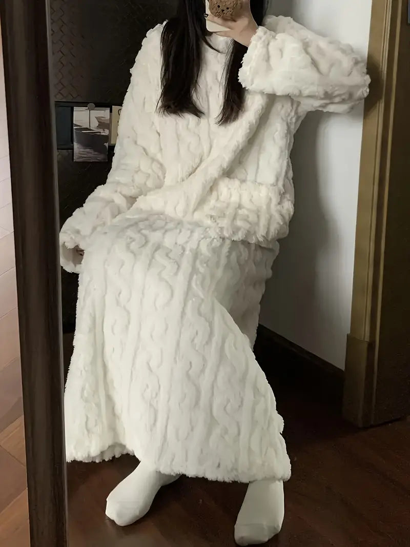 Grete – Kuscheliger Bademantel mit langen Ärmeln