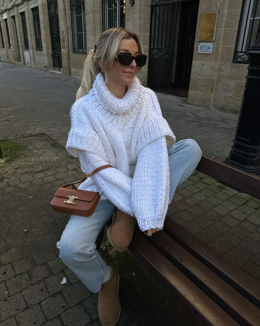 Krohn-e | Strick Oversize Rollkragenpullover für Damen