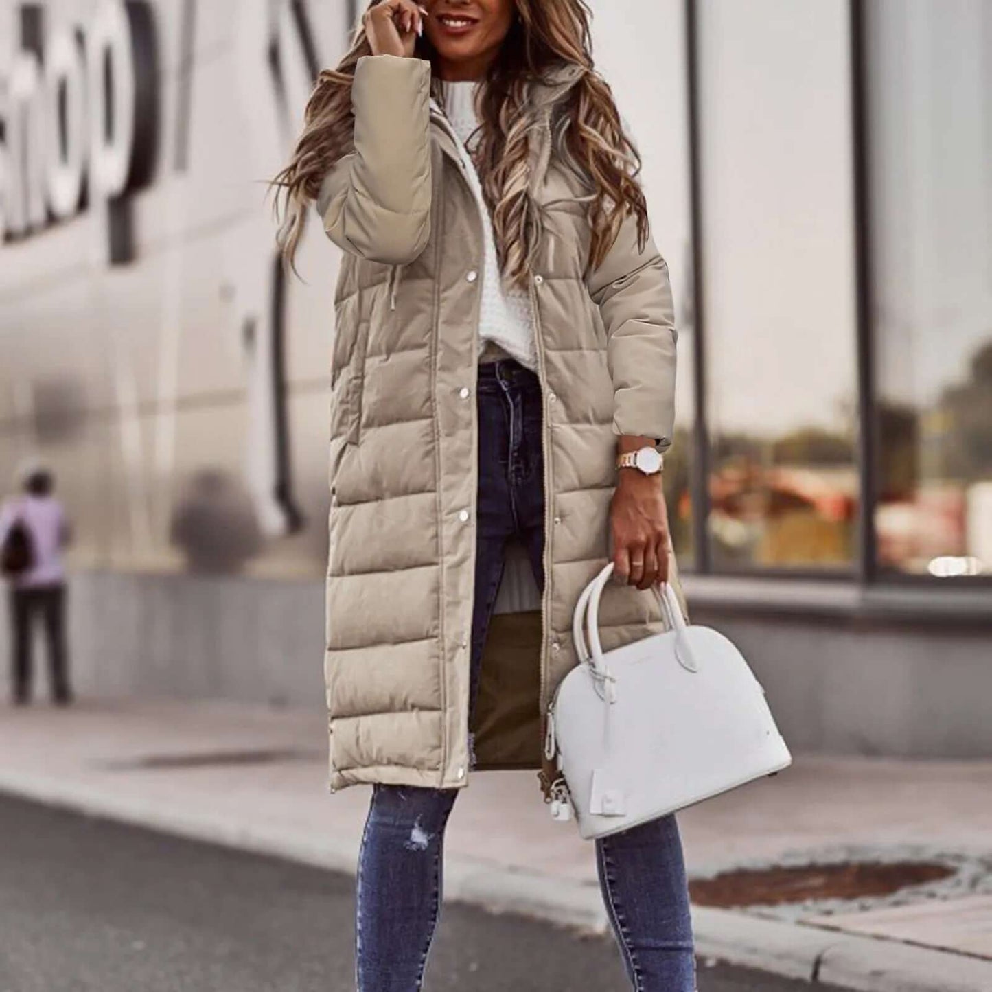 Krohn-e | Damen gepolsterter Wintermantel mit Kapuze