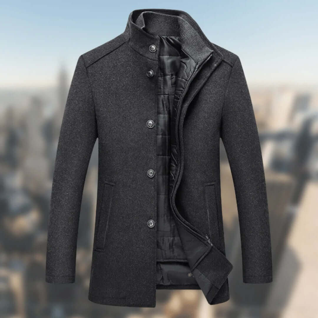 Krohn-e | Herren Warmer Wintermantel mit Stehkragen