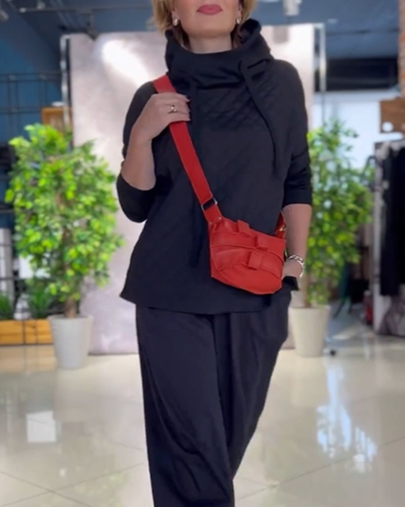 Fudus Sweatshirts mit hohem Kragen und langen Ärmeln