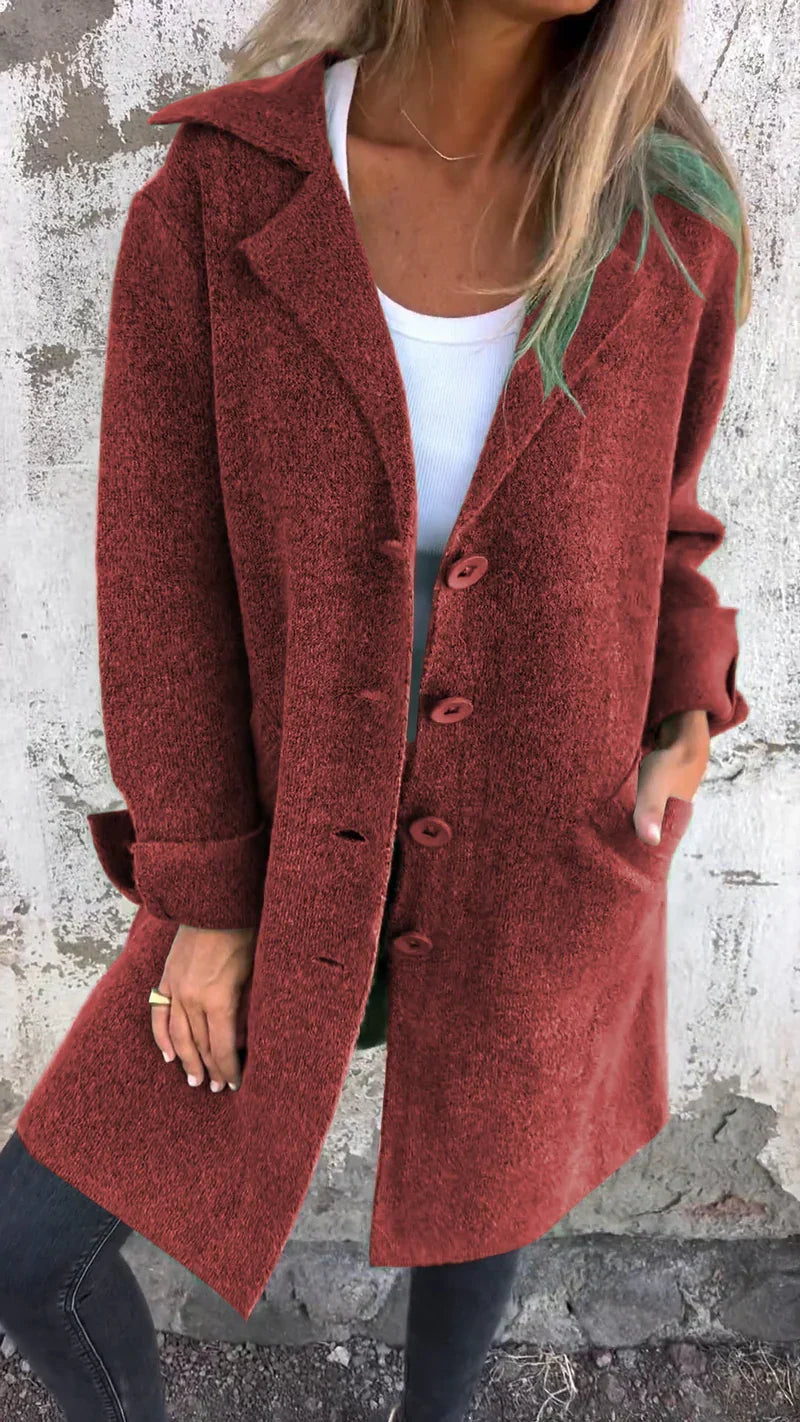 Krohn-e | Lässige Lange Jacke mit Umschlag