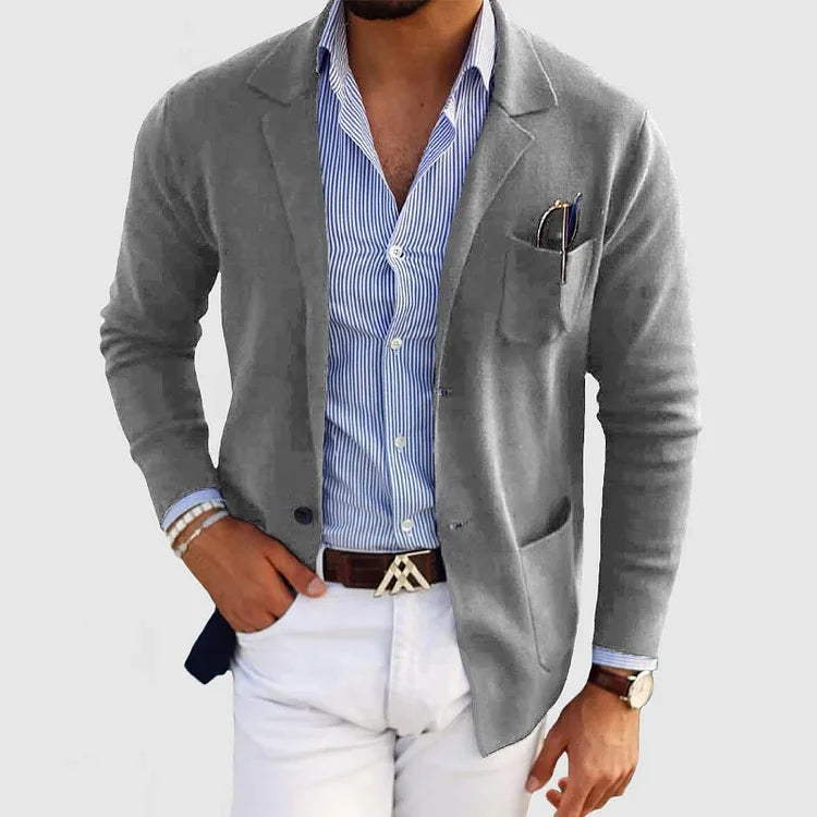 Krohn-e | Herrenblazer mit Lässigen Knopftaschen und Reverskragen