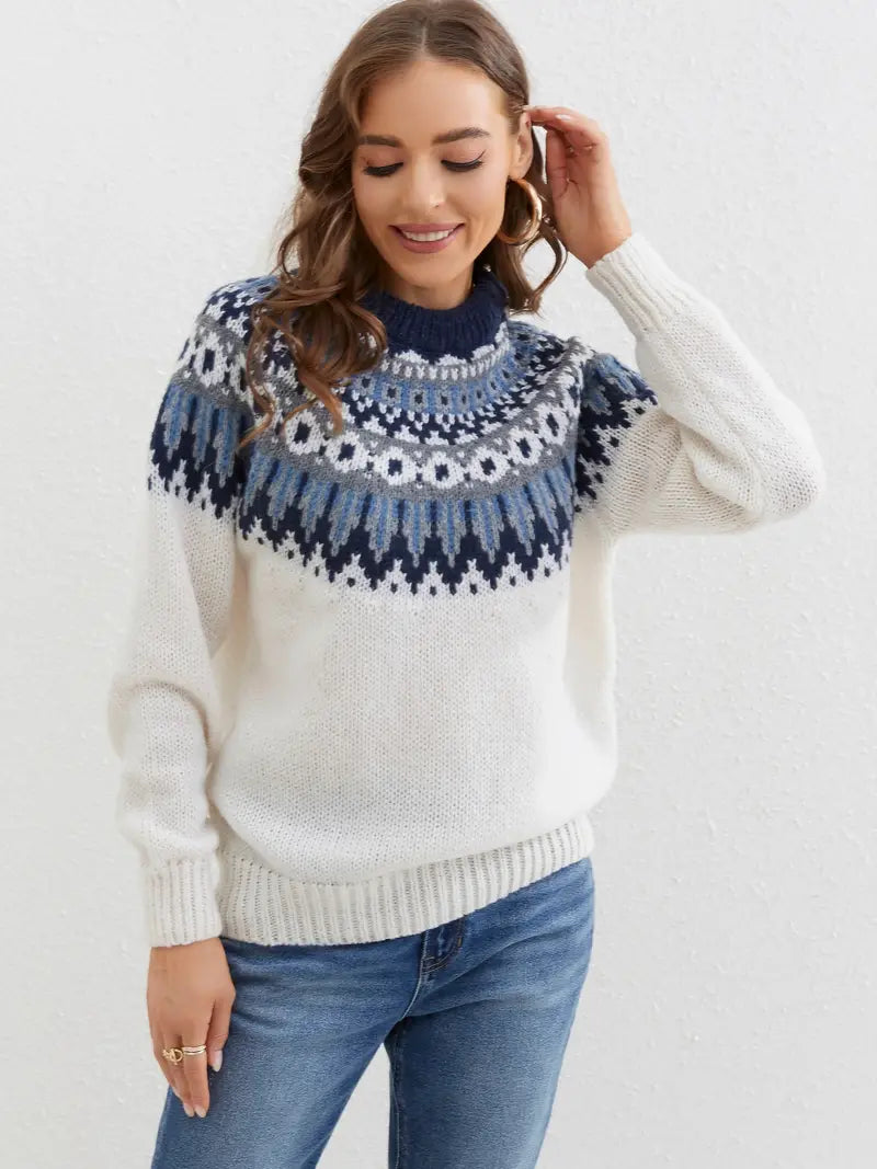Krohn-e | Hinreißender Gemusterter Pullover