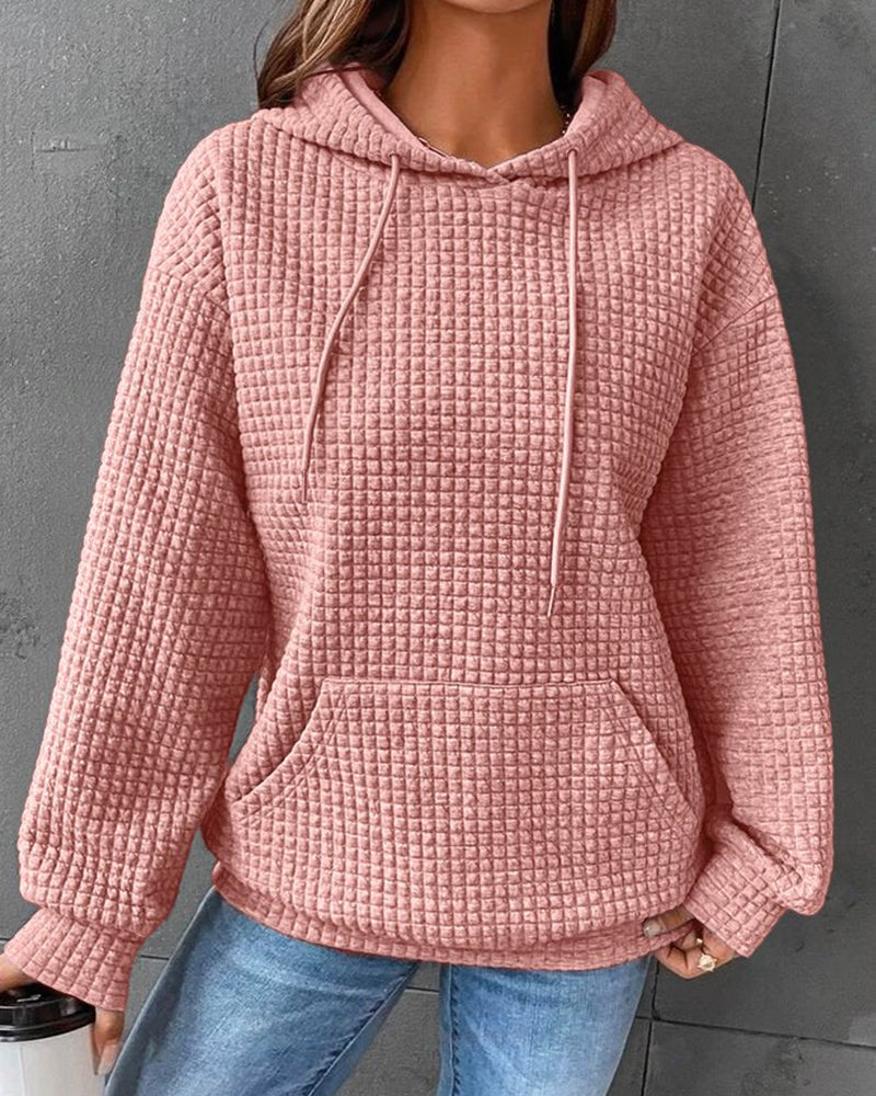 Einfarbige Kapuzenpullover von Fudus mit Taschen