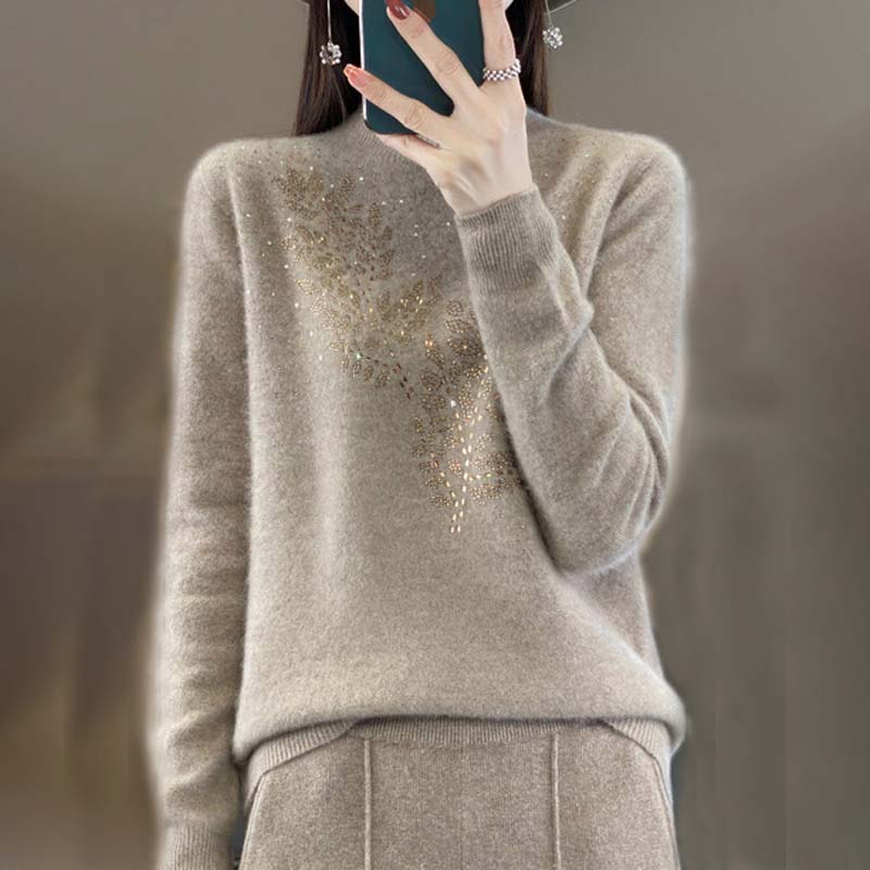 Krohn-e | Strickpullover Mit Zartem Blättermuster