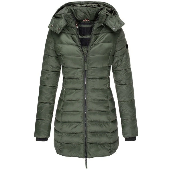 Krohn-e | Daunenjacke lang Kapuze Damen