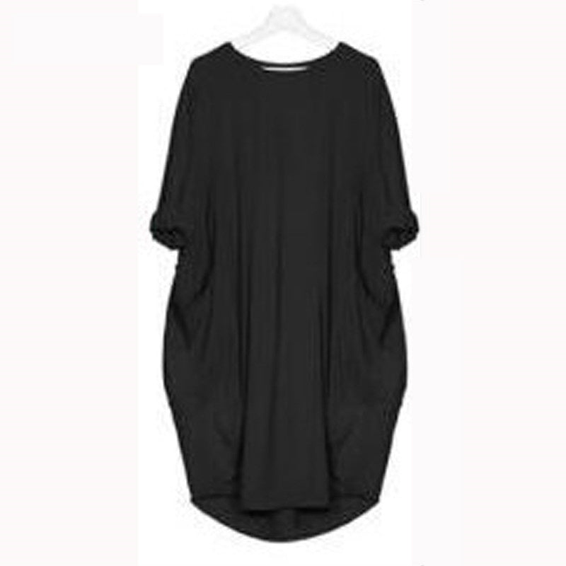 Damenkleid von Fudus: süß, rundhalsausschnitt, weiter Schnitt