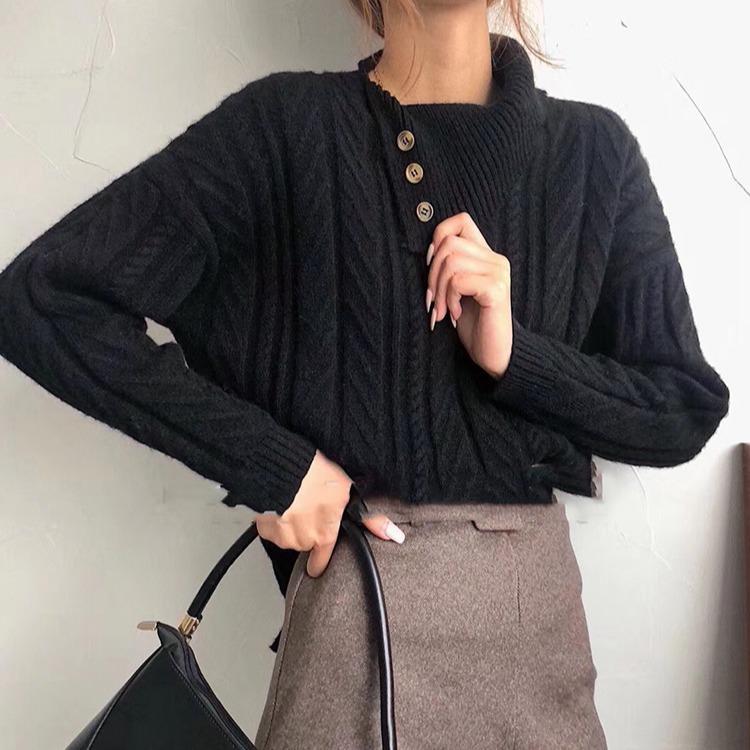 Krohn-e | Strickpullover mit Asymmetrischem Kragen Weich und Elegant Zeitloses Design