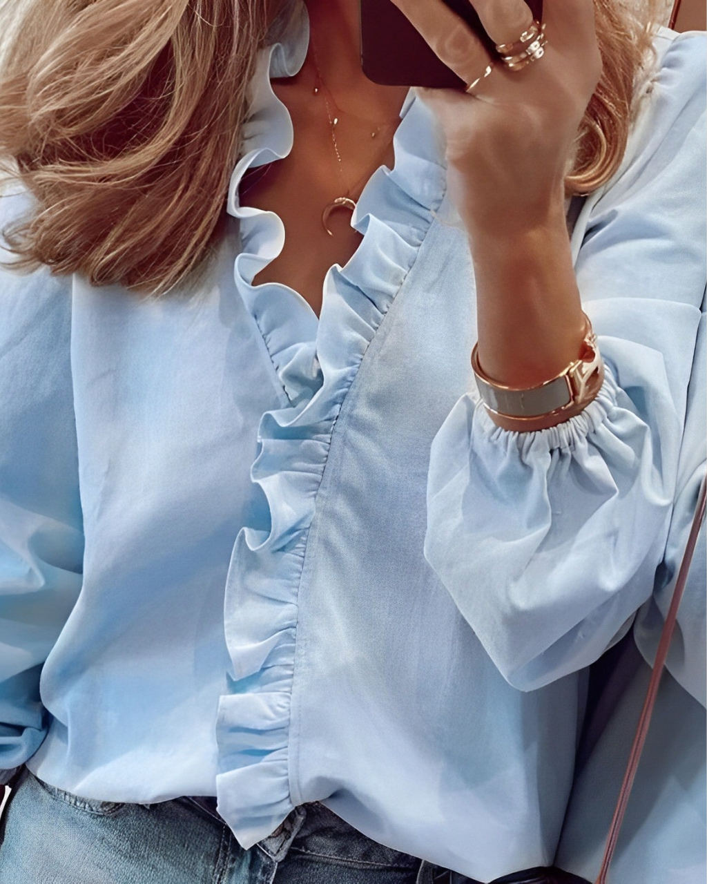 Blouse with LaBelle Ruffled Collar