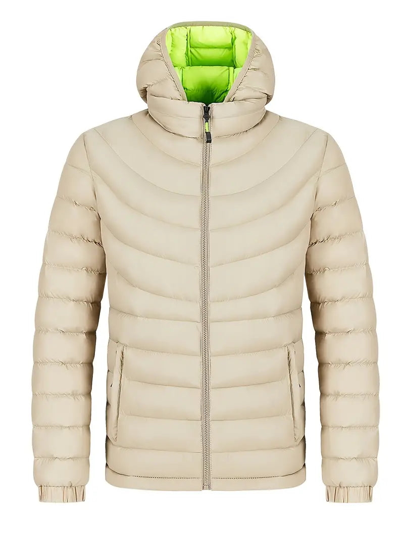 Krohn-e | Herrenjacke mit Geradem Kragen Gefüttert für Herbst und Winter
