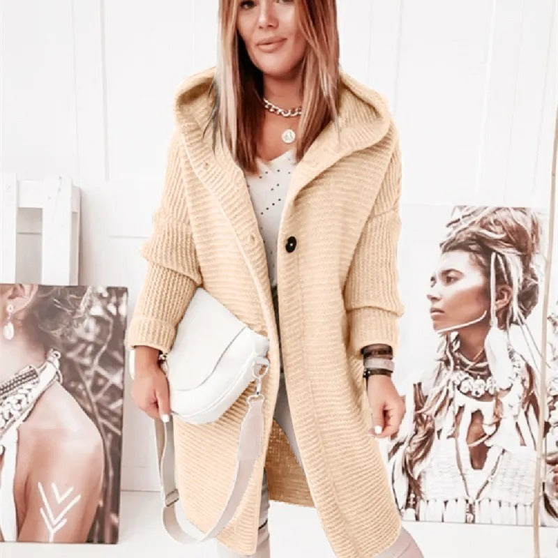 Krohn-e | Damenweste mit Kapuze Cashmere Look Herbst