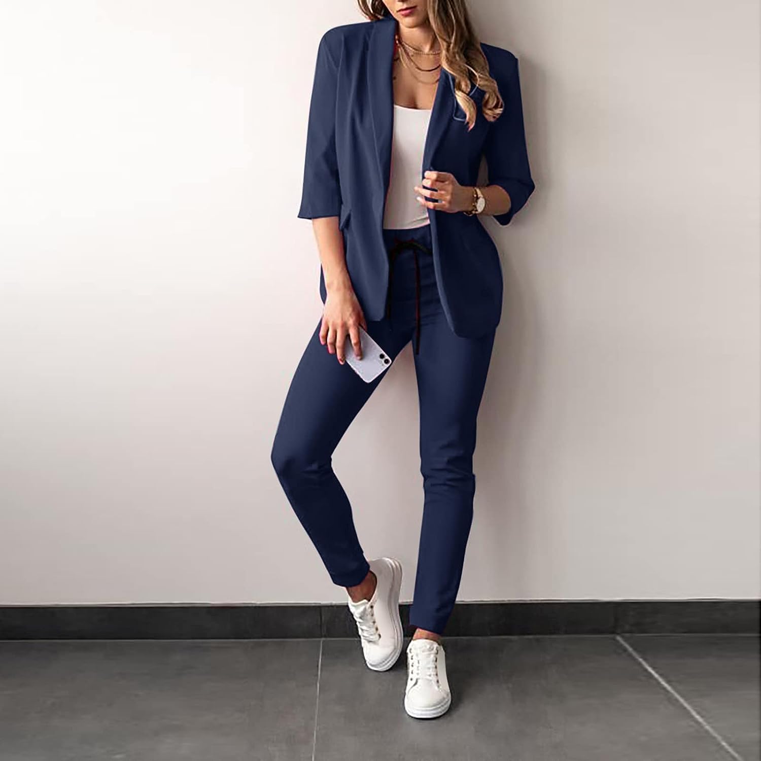 Krohn-e | 2-teiliges Damenanzug Stilvoller Blazer und Hose für Damen