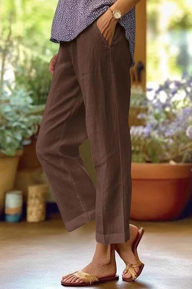 KROHN-E Damen Sommerhose Leicht Atmungsaktiv Entspannte Passform