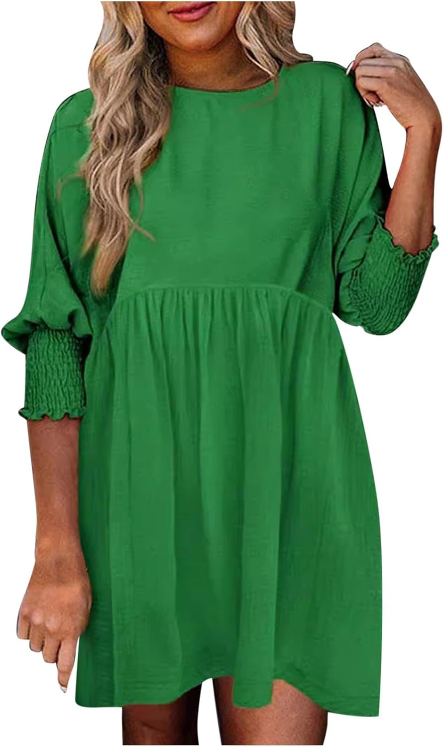 KROHN-E Damen Sommerkleid Raffung Verstellbare Träger Leicht