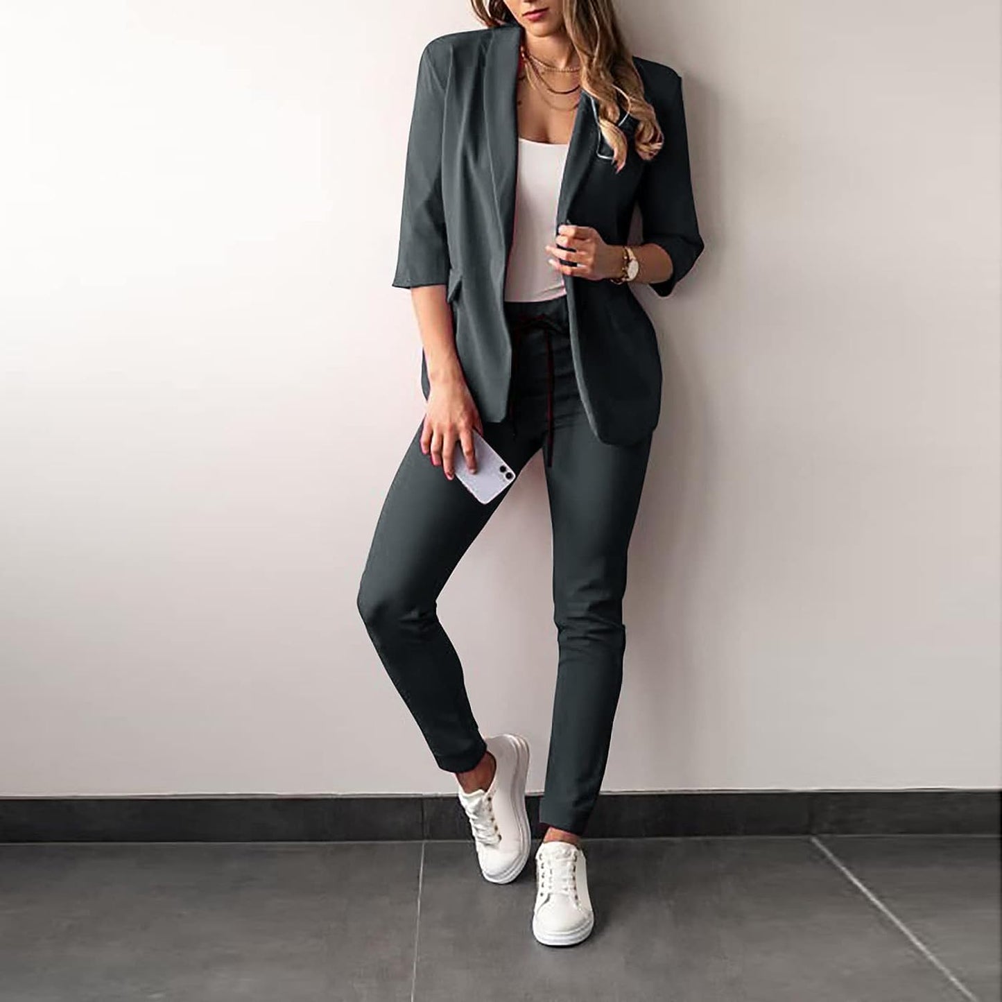 Krohn-e | 2-teiliges Damenanzug Stilvoller Blazer und Hose für Damen