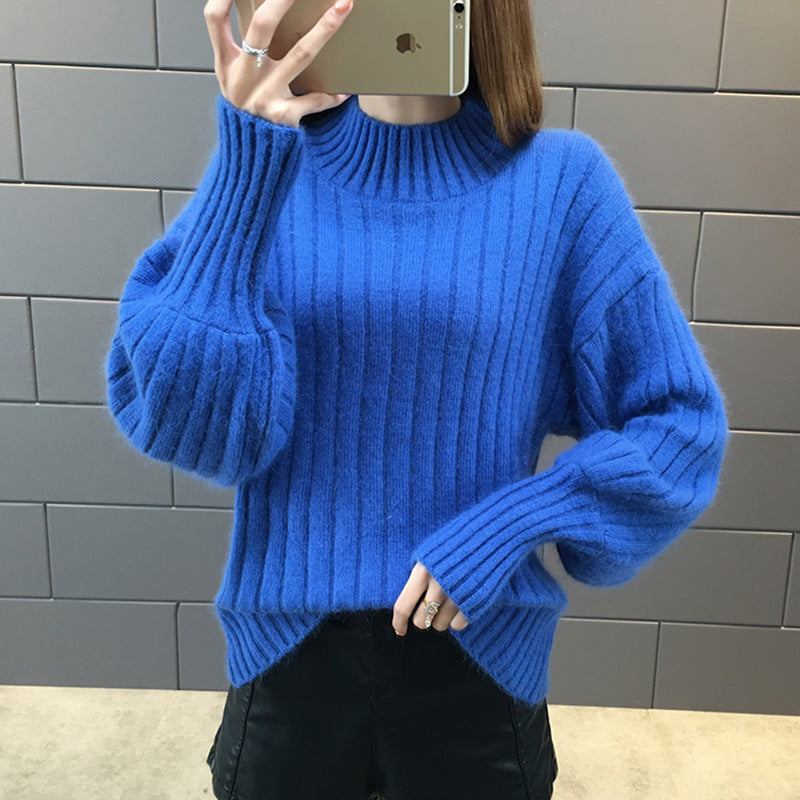 Damen Grobstrickpullover mit hochstehendem Kragen und strukturiertem Design Krohn-e