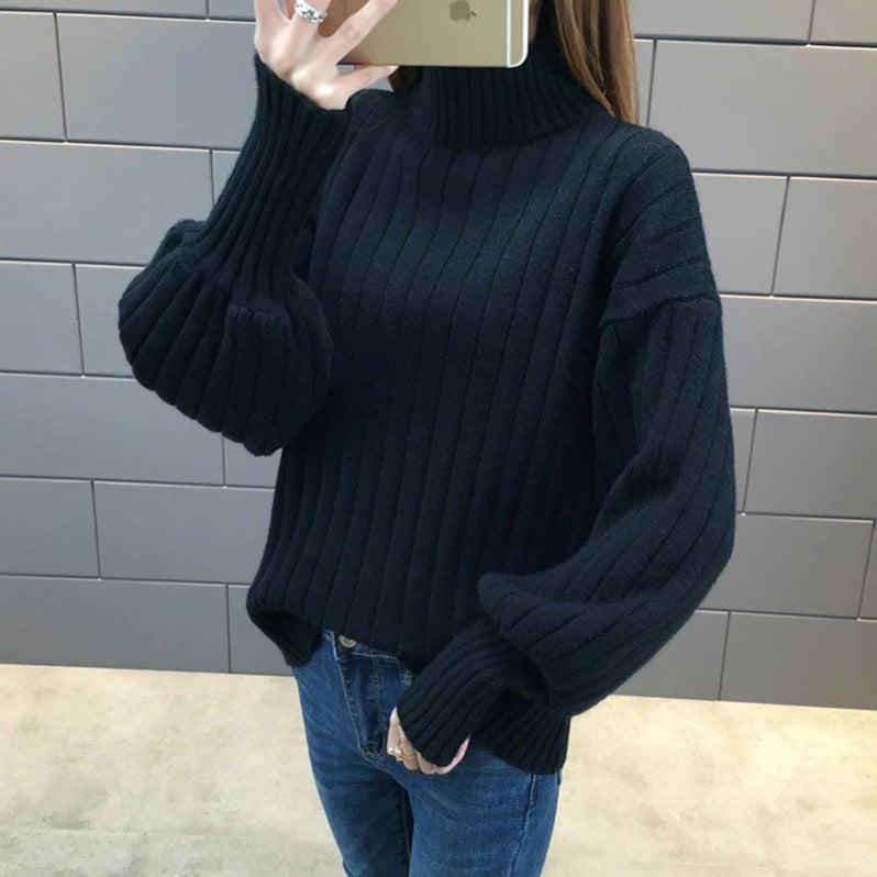 Damen Grobstrickpullover mit hochstehendem Kragen und strukturiertem Design Krohn-e