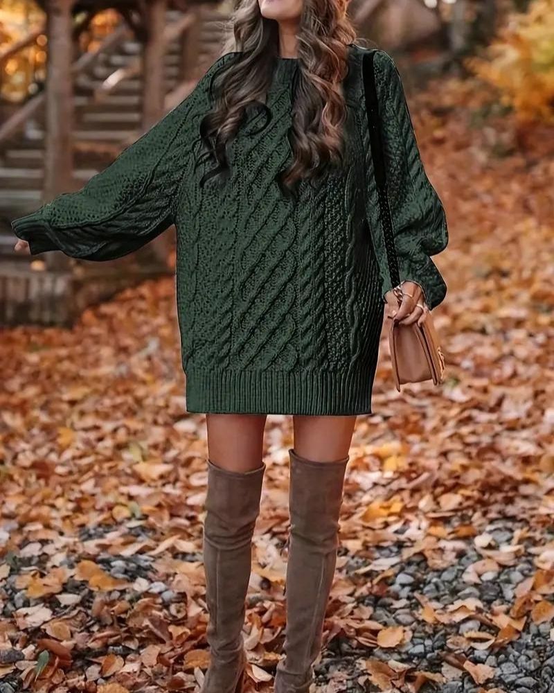 Krohn-e | Kabelstrick Langarmkleid