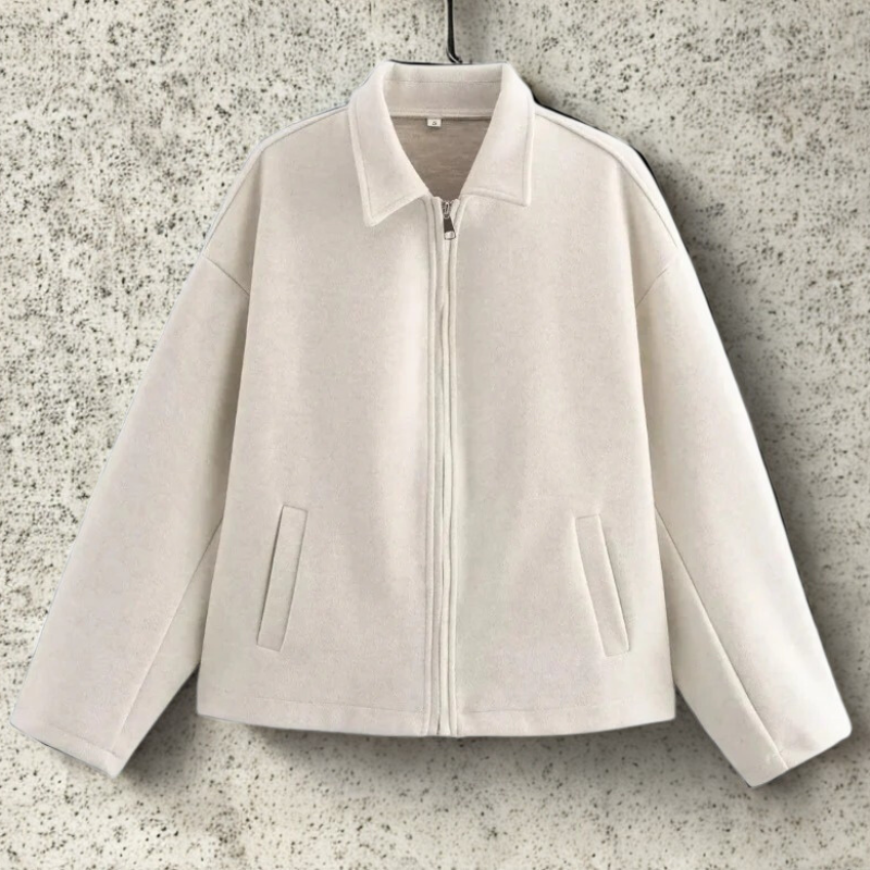 Krohn-e | Fit Damen Kurzjacke mit Spitzem Kragen und Frontreißverschluss