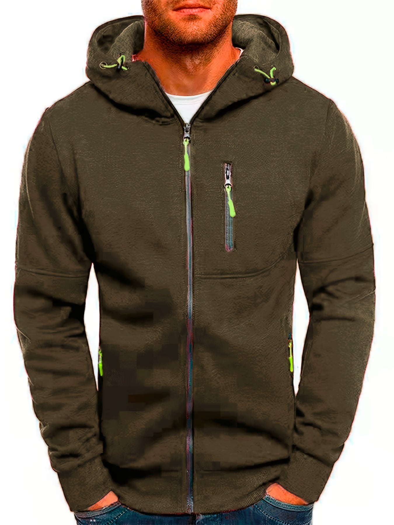 Krohn-e | Sportliche Kapuzenjacke mit Reißverschluss Bequem und Atmungsaktiv Perfekt für Outdoor-aktivitäten