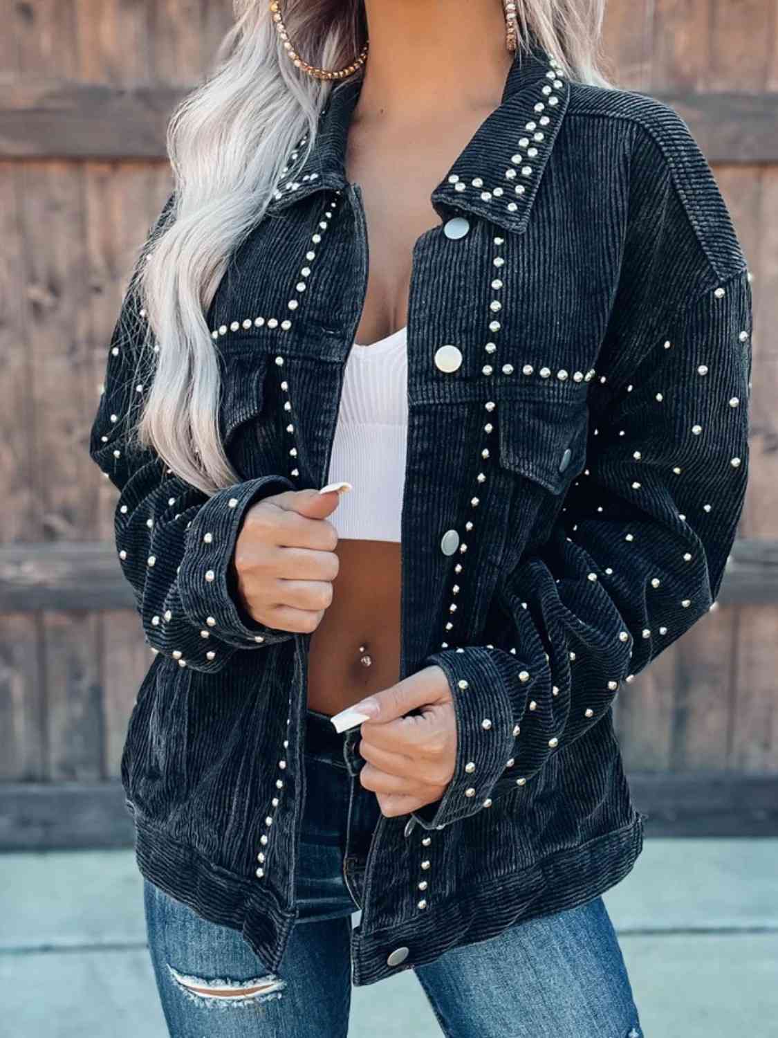 Krohn-e | Nietenkragenknopfhemdjacke
