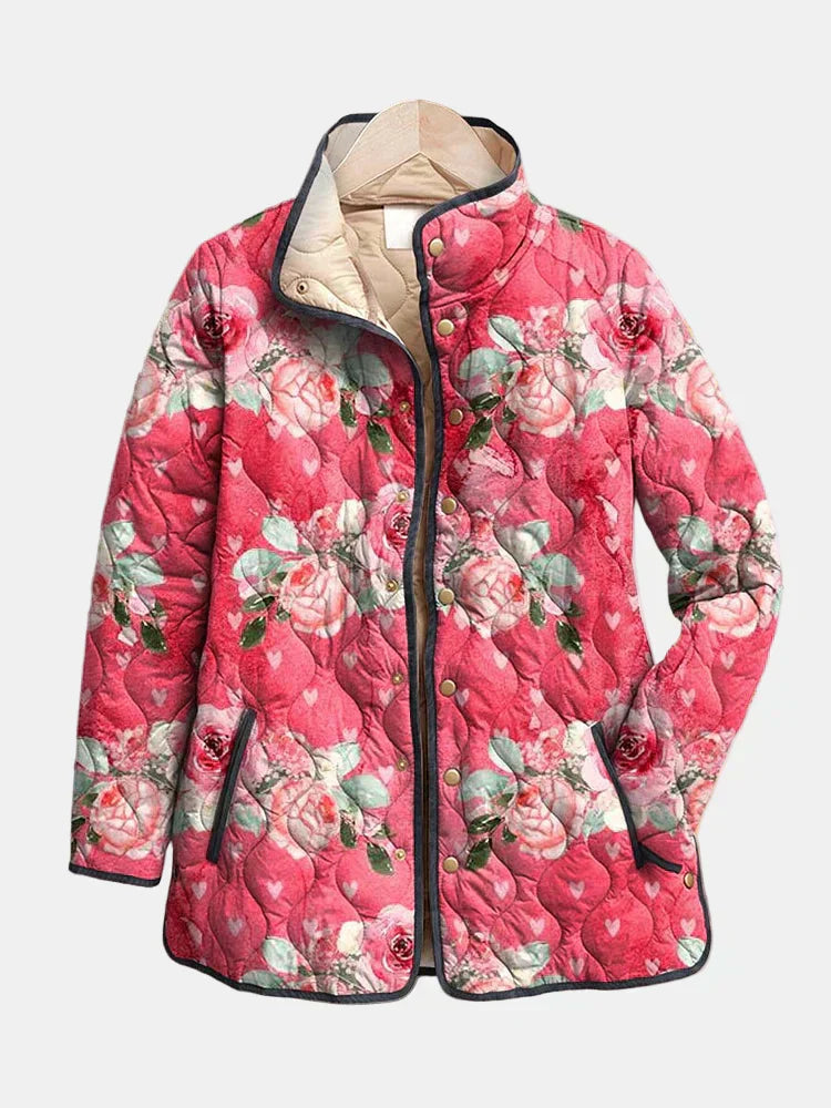 KROHN-E Damen Steppjacke Wattiert Leicht Elegant