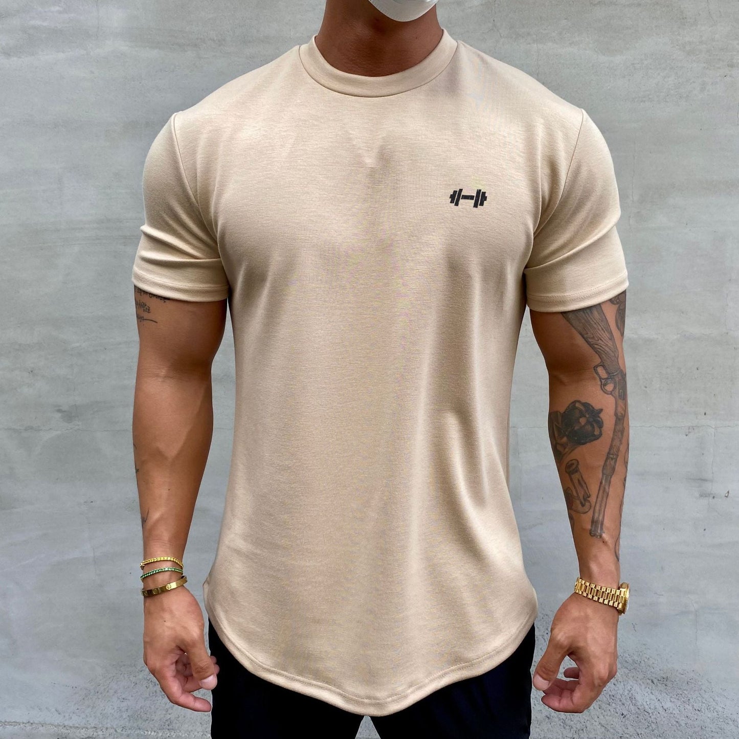Fudus Slim Fit American Muscle Crew Neck Short Sleeve Shirt