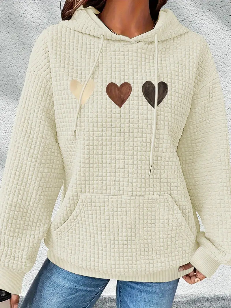 Fudus: Casual Kapuzenpullover mit Herzdesign