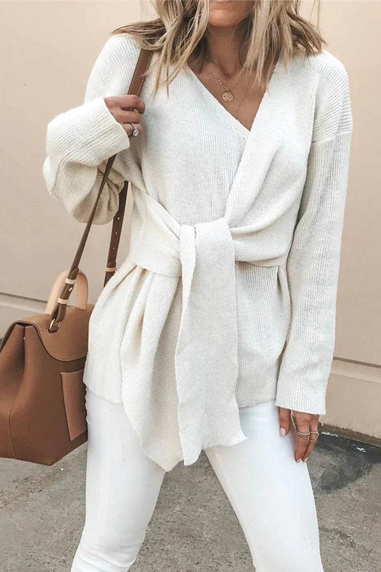 Krohn-e | Lässige, solide Patchwork-Strickjacke