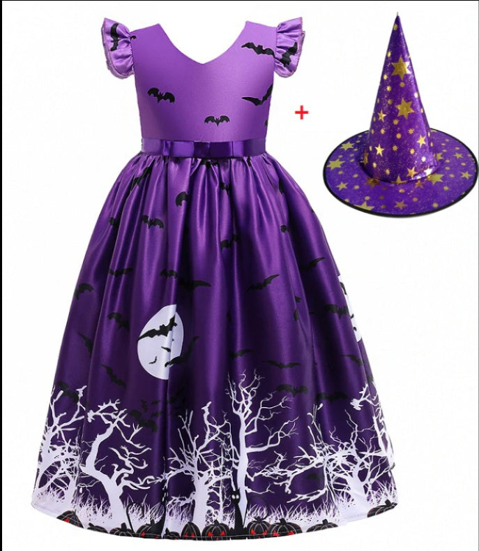 Fudus Halloween Prinzessin Kleid mit Halloween-Druck