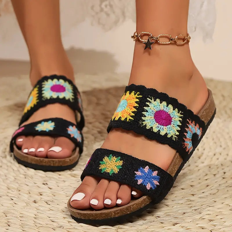 Damensandalen Agatha: Flache Slides für den Sommer