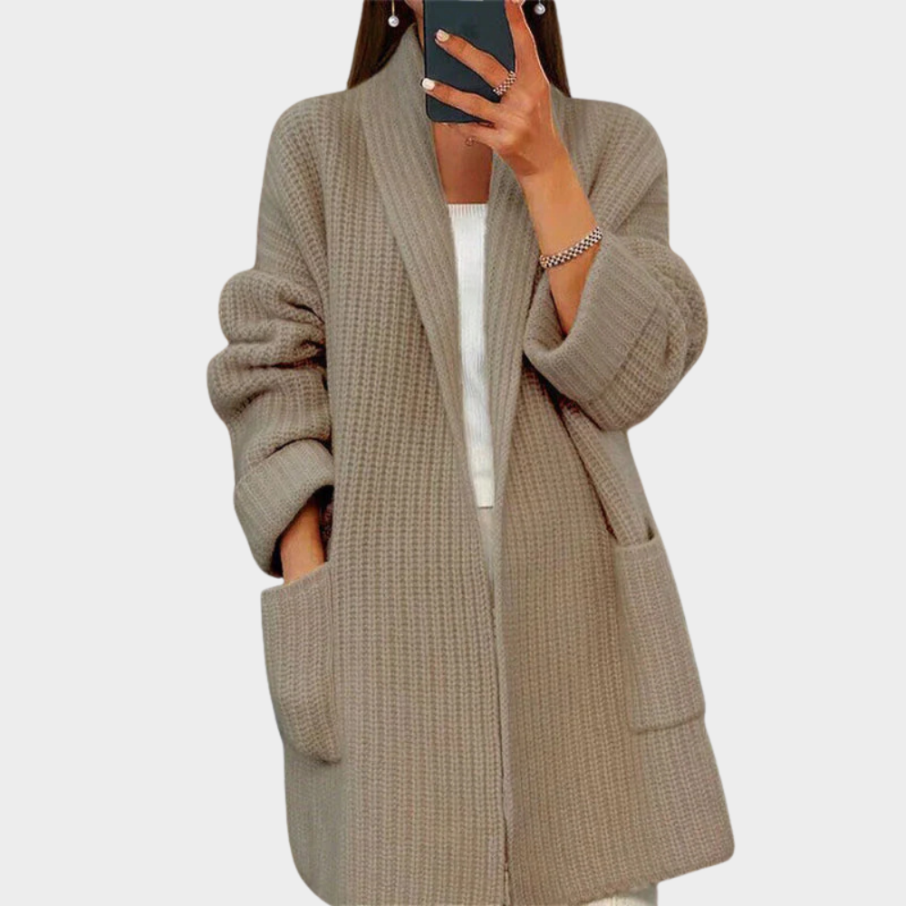 Krohn-e | gestrickter Woll-Cardigan-Pullover