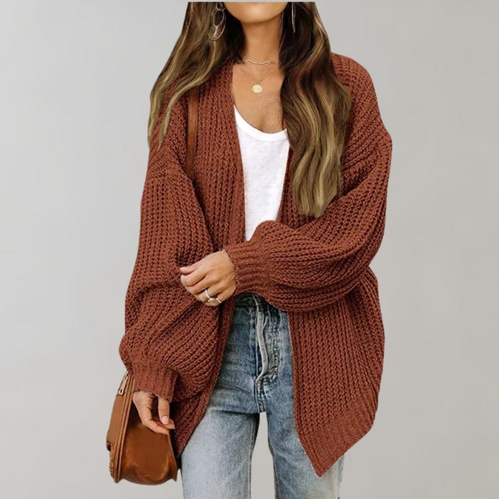 Krohn-e | Offene Strickjacke mit Bischofsärmeln