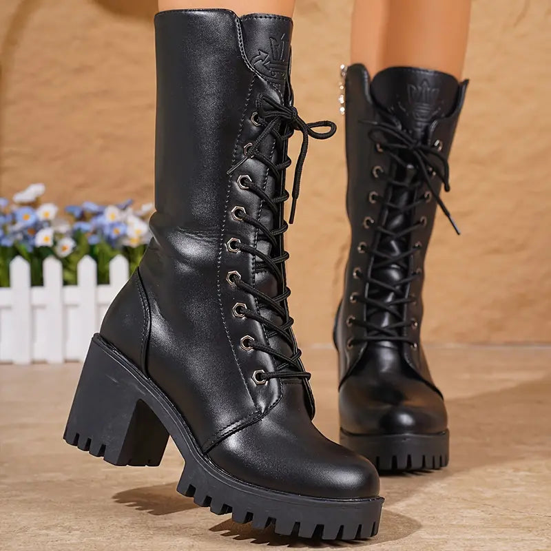 Krohn-e | Vegane Leder Reißverschluss Stiefel für Frauen
