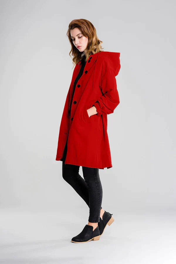 Krohn-e | Damen Wasserabweisende Jacke mit Knopfverschluss